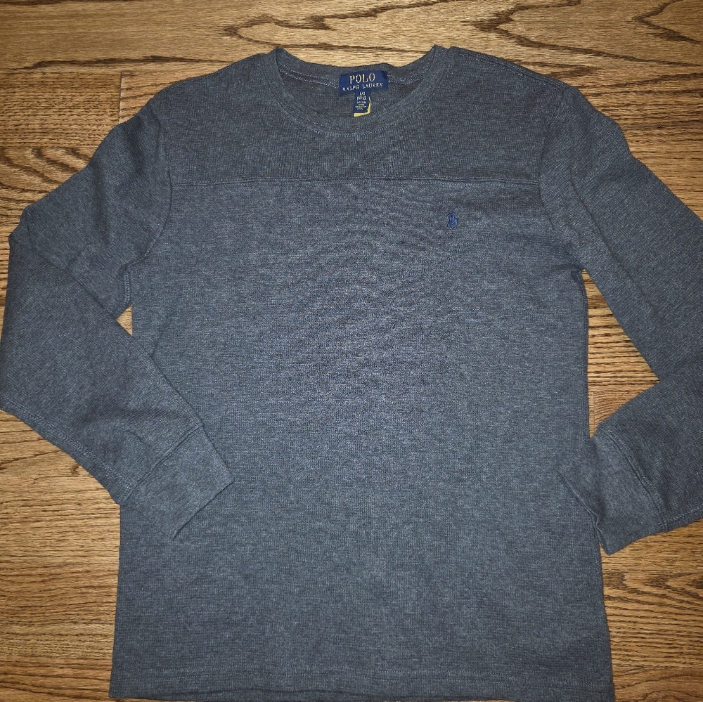 Boys Polo Ralph Lauren Gray Crew Neck Shirt Large 14-16